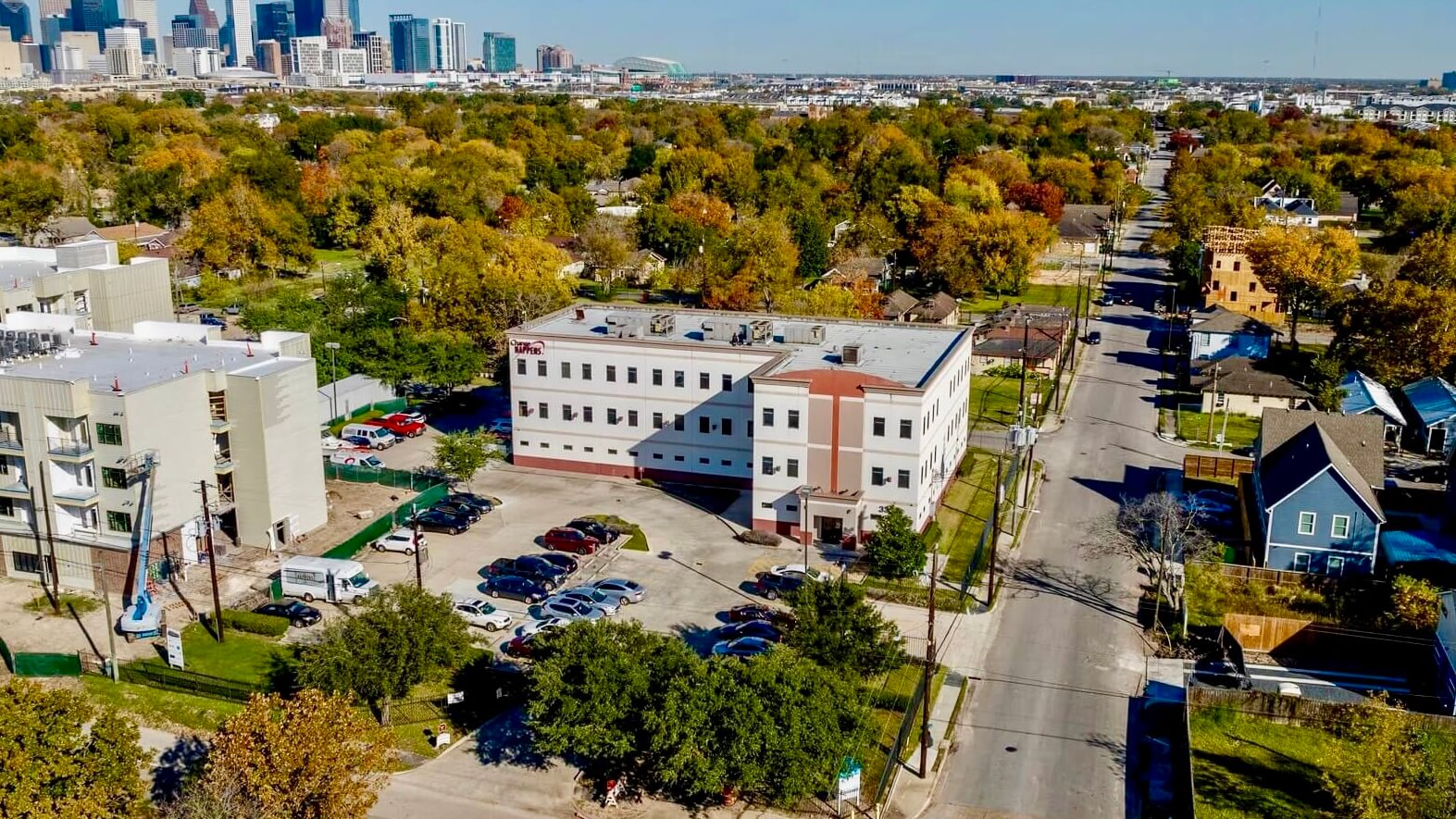Aerial view of Nations House of Prayer in Houston